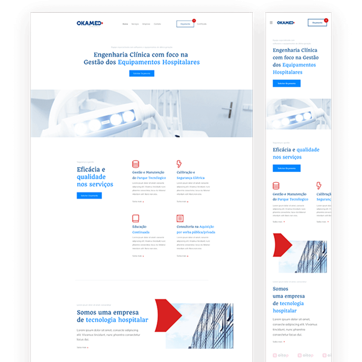 Okamed • Site para Orçamentos