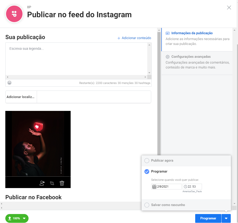 imagem 4 | Estudio_de_criação_-_Facebook_-_programar_feed - Conteúdo de redes sociais aliado ao site da empresa